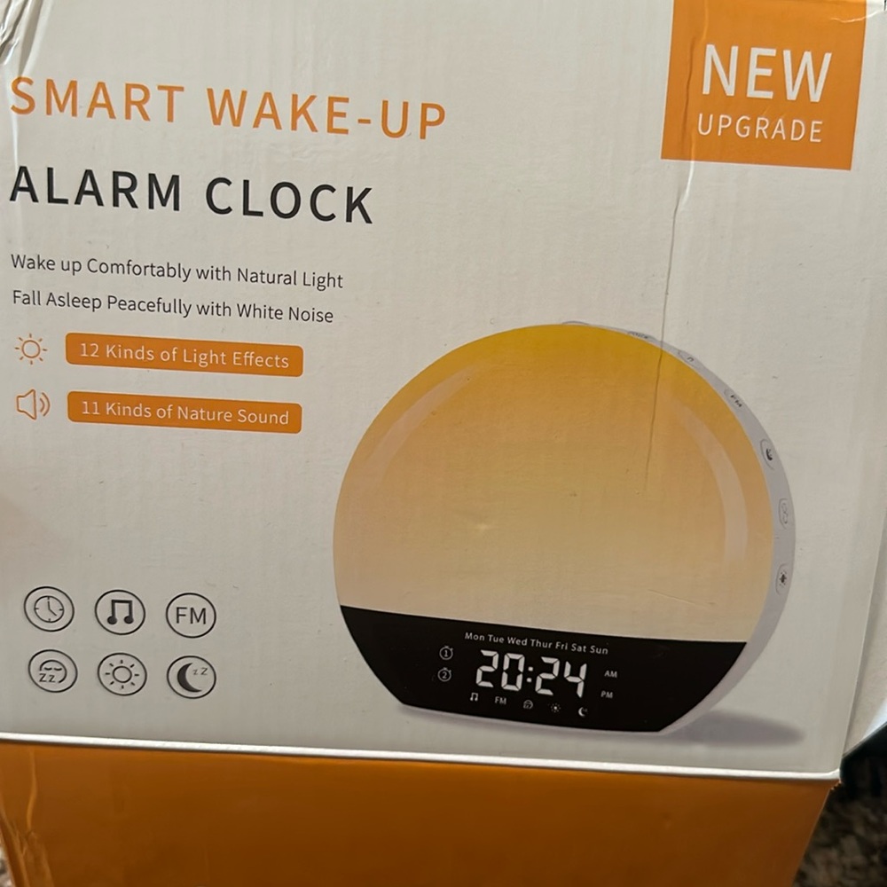 New in box smart wake up alarm clock